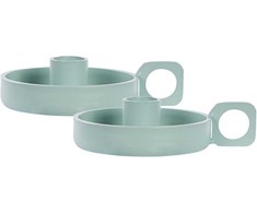 Beliani Rinkinys 2 žvakidės CHORIO Metal 4 cm Mėtų