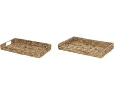 Beliani Rinkinys 2 Dekoratyviniai padėklai KONTUM Braided Natural