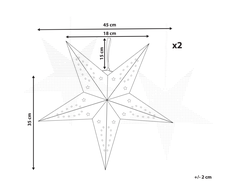 Beliani Rinkinys 2 LED pakabinamos dekoracijos MOTTI Star 45 cm Juodas