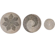 Beliani Rinkinys 3 pakabinamos dekoracijos CANTHO Seagrass 40/35/20 cm Juodas