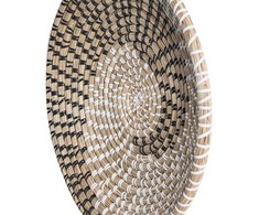 Beliani Rinkinys 3 pakabinamos dekoracijos CANTHO Seagrass 40/35/20 cm Juodas