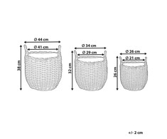 Beliani 3 gėlių krepšių rinkinys AUCUBA 26/34/44 cm šviesiai rudas