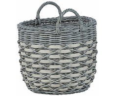 Beliani 3 gėlių krepšelių rinkinys GEFIRA 31/39/49 cm pilkas technorotangas