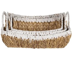 Beliani Rinkinys 3 Baskets CAMPHA Braided Natural