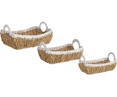 Beliani Rinkinys 3 Baskets CAMPHA Braided Natural