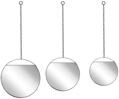 Beliani Sieninis veidrodis ODOS 33/29/24 cm 80/75/69 cm metalinis, juodas