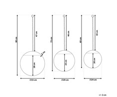 Beliani Sieninis veidrodis ODOS 33/29/24 cm 80/75/69 cm metalinis, juodas