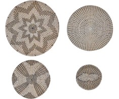 Beliani Sienų dekoracijų rinkinys LAOCAI iš jūržolių 45/40/30/20 cm juodas