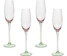 Beliani Rinkinys 4 kieliszków do szampana flet DIOPSIDE 200 ml Rožinė