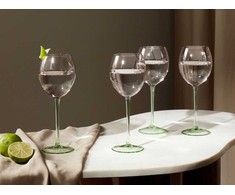 Beliani Rinkinys 4 kieliszków do wina DIOPSIDE 360 ml Rožinė