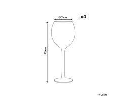 Beliani Rinkinys 4 kieliszków do wina DIOPSIDE 360 ml Rožinė