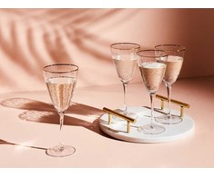Beliani Rinkinys 4 kieliszków do wina TOPAZ 380 ml Permatomas