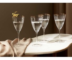 Beliani Rinkinys 4 kieliszków do wina TOPAZ 380 ml Permatomas