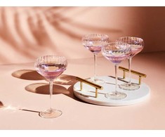 Beliani Rinkinys 4 pucharków do szampana MORGANITE 300 ml Permatomas