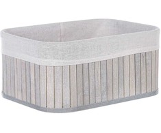 Beliani Rinkinys 5 Krepšeliai TALPE Bamboo Wood Pilka