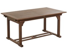 Lauko baldų komplektas Beliani Rinkinys sodo 6 asmenims AMANTEA su parasolem Akacijos mediena Raudona
