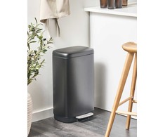 Beliani Atliekų dėžė su pedalu 30 L ECOCOLLECT metalinė juoda