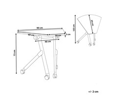 Beliani Sulankstomas kampinis stalas BENDI baltas 90 cm 64 cm