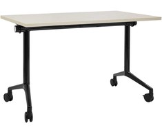 Beliani Sulankstomas rašomasis stalas CAVI, šviesiai rudas, 120 cm x 60 cm, su ratukais