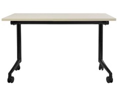Beliani Sulankstomas rašomasis stalas CAVI, šviesiai rudas, 120 cm x 60 cm, su ratukais