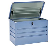 Beliani Skrzynia ogrodowa CEBROSA Metal 100 cm 62 cm Mėlyna