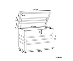 Beliani Skrzynia ogrodowa CEBROSA Metal 100 cm 62 cm Mėlyna