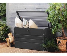 Beliani Sodo dėžė CEBROSA 100 cm 62 cm, grafito spalvos