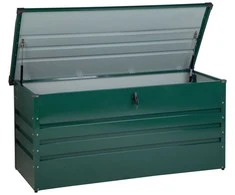 Beliani sodo dėžė CEBROSA metalinė 132 cm 62 cm tamsiai žalia