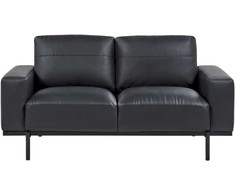 Beliani Dvivietė sofa SOVIK iš dirbtinės odos, juoda