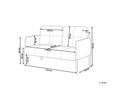 Beliani Dvivietė sofa LAHTI pilka