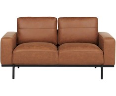 Beliani Dvivietė sofa SOVIK iš dirbtinės odos, ruda