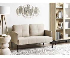 Beliani Dvivietė sofa LAHTI šviesiai smėlio spalvos