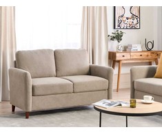 Beliani 2 vietų sofa MARE smėlio-pilkos spalvos su daiktadėže
