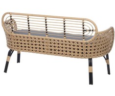Sofa Beliani Sodo suoliukas su pagalve PRATELLO 122 cm, technorotangas, natūrali spalva