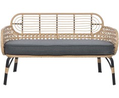 Sofa Beliani Sodo suoliukas su pagalve PRATELLO 122 cm, technorotangas, natūrali spalva