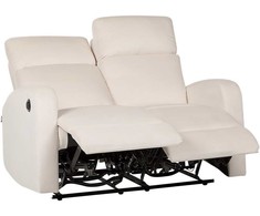 Beliani 2 vietų sofa su elektrine relaksacijos funkcija VERDAL, veliūrinė, smėlio spalvos