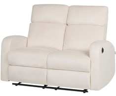 Beliani 2 vietų sofa su elektrine relaksacijos funkcija VERDAL, veliūrinė, smėlio spalvos