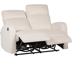 Beliani 2 vietų sofa su elektrine relaksacijos funkcija VERDAL, veliūrinė, smėlio spalvos