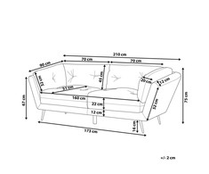 Beliani 3 vietų sofa LENVIK, buklė audinys, balta