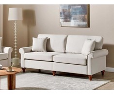 Beliani Trijų vietų sofa GINNERUP, šviesiai smėlinė