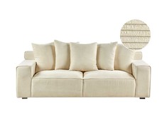 Beliani 3 vietų sofa VISKAN Velvetinis šviesiai smėlio spalvos