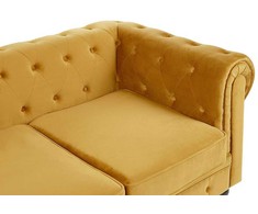 Beliani 3 vietų sofa CHESTERFIELD veliūrinė auksinė