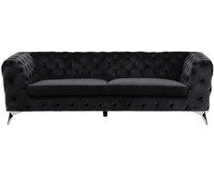 Beliani Trivietė sofa SOTRA aksominė juoda