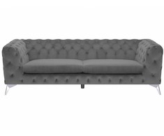 Beliani 3 vietų sofa SOTRA aksominė pilka