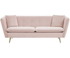 Beliani Trivietė sofa FREDERICA veliūrinė rožinė