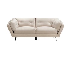 Beliani Trivietė sofa LENVIK, veliūras, smėlio spalva