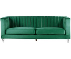 Beliani Trivietė sofa ARVIKA aksominė žalia