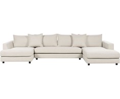 Beliani 5 vietų kampinė sofa LILVIKEN, šviesiai smėlio spalvos