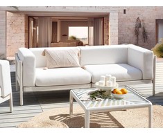 Beliani Sofa ogrodowa dla 2 osób FERRETTI Jasnobeżowy