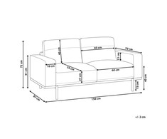 Beliani Dvivietė sofa SOVIK iš dirbtinės odos, ruda